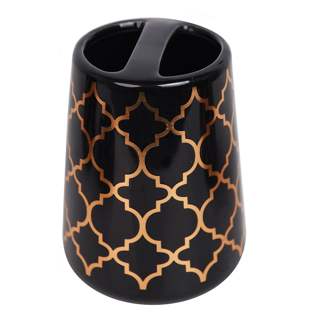 Accessoires de salle de bain en céramique Rond Noir Arabesque