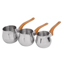 Set de 3 pots à lait Inox Lines Avec Support Miel