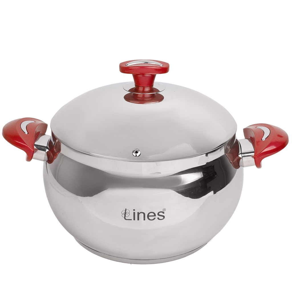 Batterie de Cuisine Inox Lines 10 Pièces Rouge 