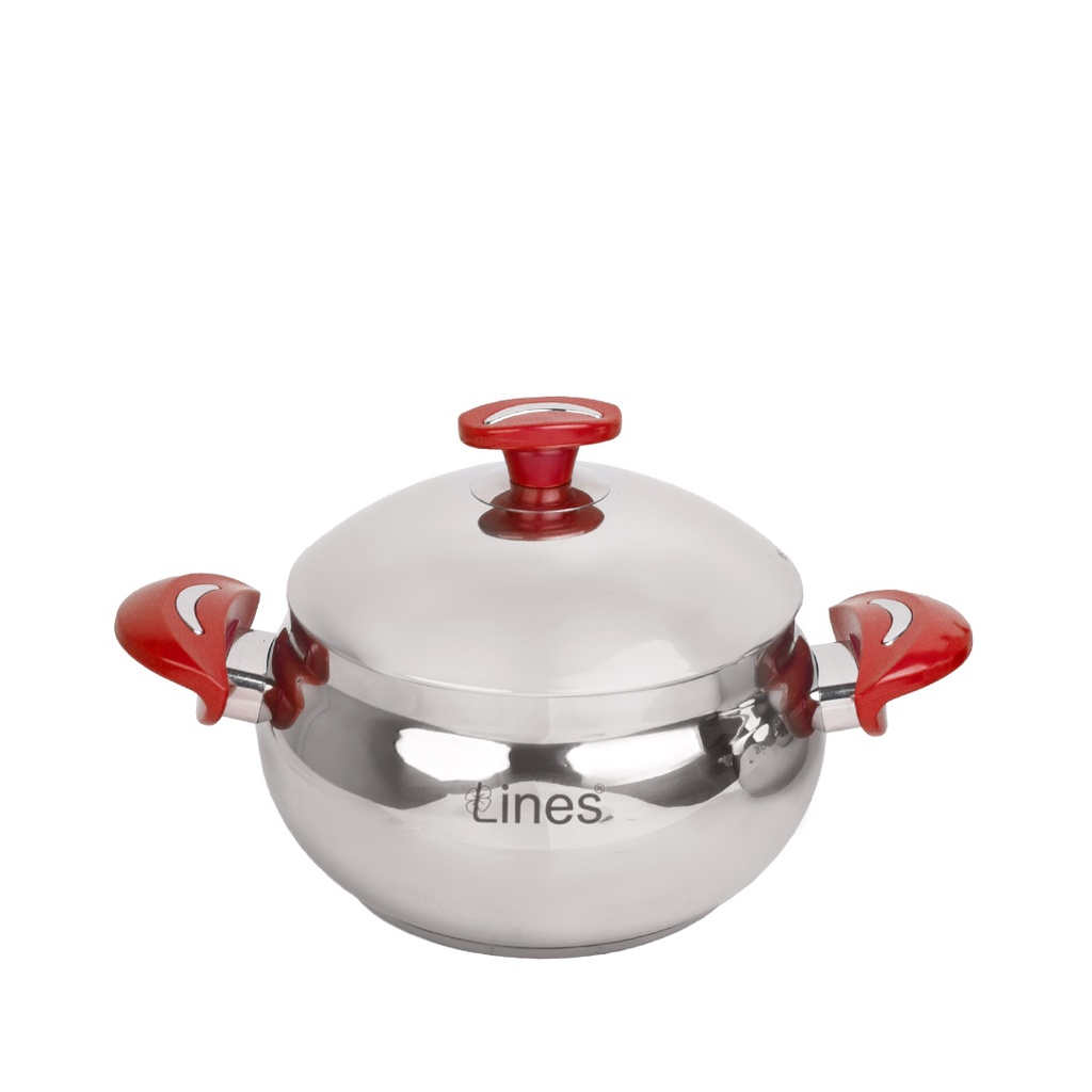 Batterie de Cuisine Inox Lines 10 Pièces Rouge 