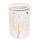 Accessoires de salle de bain en céramique Rond Blanc Motif Arbre