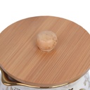 Pot a Lait En Porcelaine Avec Couvercle en Bois 350ml