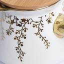 Pot a Lait En Porcelaine Avec Couvercle en Bois 350ml