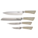 Ensemble 8 Pièces Couteaux Bàss avec Support Tournant Beige