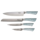 Ensemble 8 Pièces Couteaux Bàss avec Support Tournant Vert d'Eau