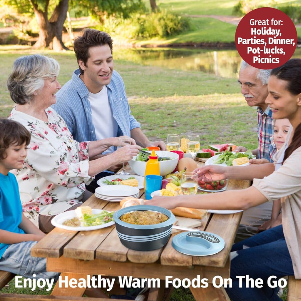 Lot De 4 Thermos Alimentaire Isotherme Pinnacle 0,5/1/2/2,5 L Bleu