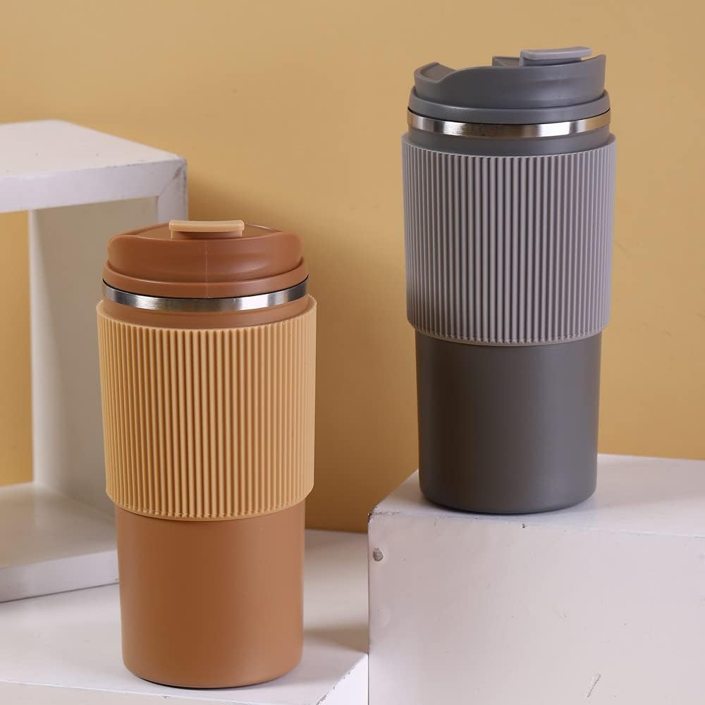 Thermos En acier Inoxydable Avec Bande Caramel 450ml