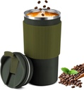 Thermos En acier Inoxydable Avec Bande Vert Militaire 450ml