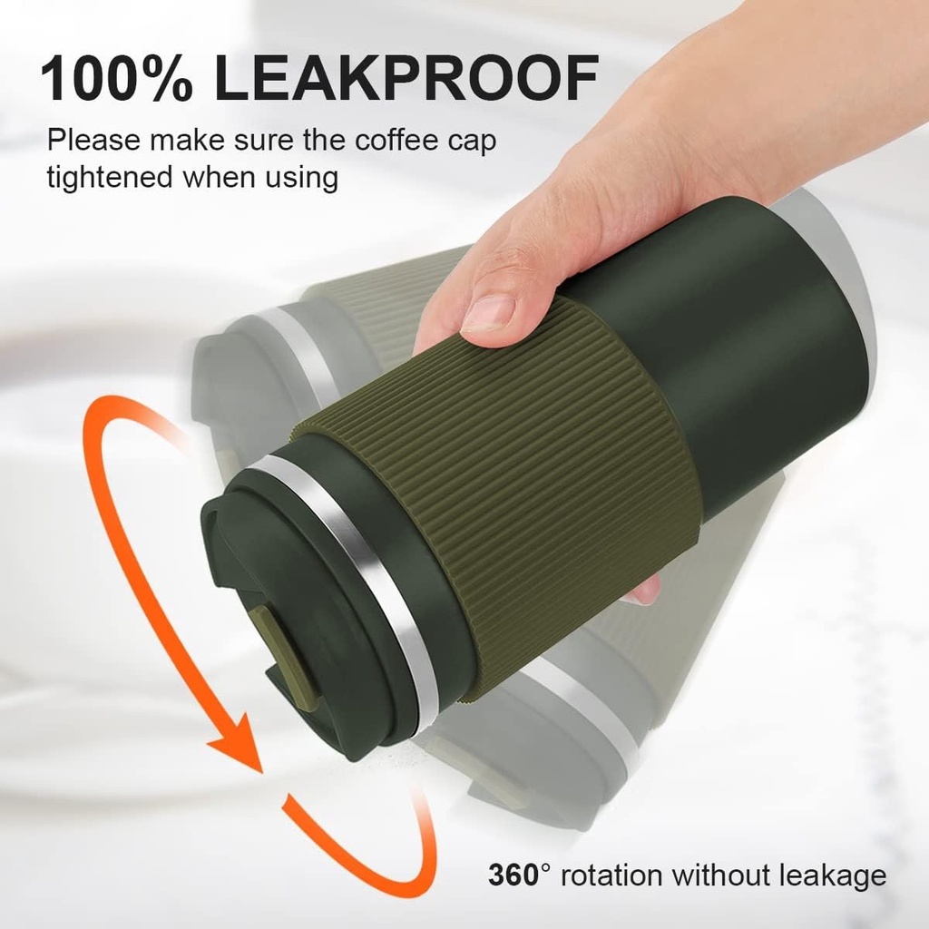 Thermos En acier Inoxydable Avec Bande Vert Militaire 450ml