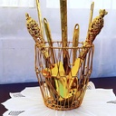 Panier En Acier Inoxydable Multifonctions Pliable Doré 