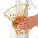 Panier En Acier Inoxydable Multifonctions Pliable Doré 