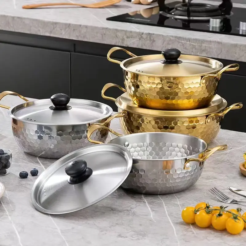 Ensemble de 3 Casseroles en acier inoxydable Argent