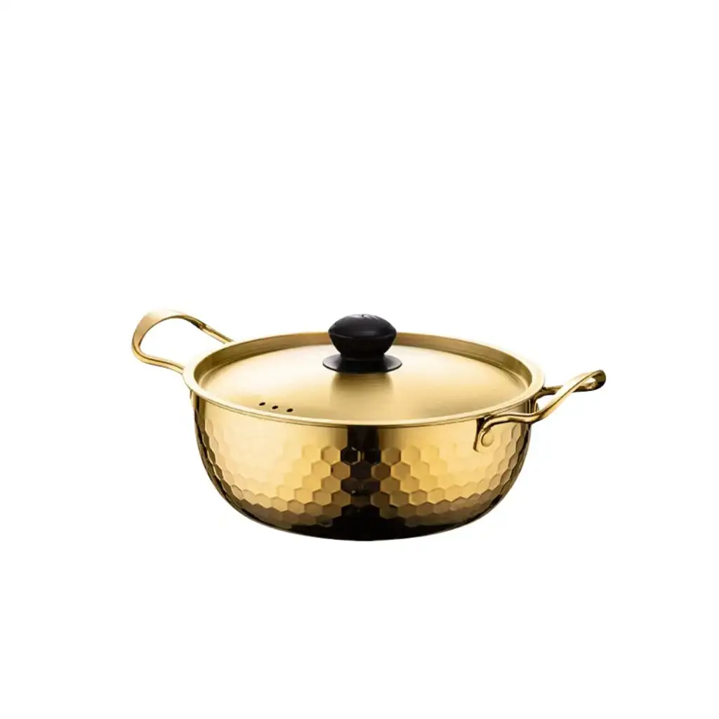 Ensemble de 3 Casseroles en acier inoxydable Doré