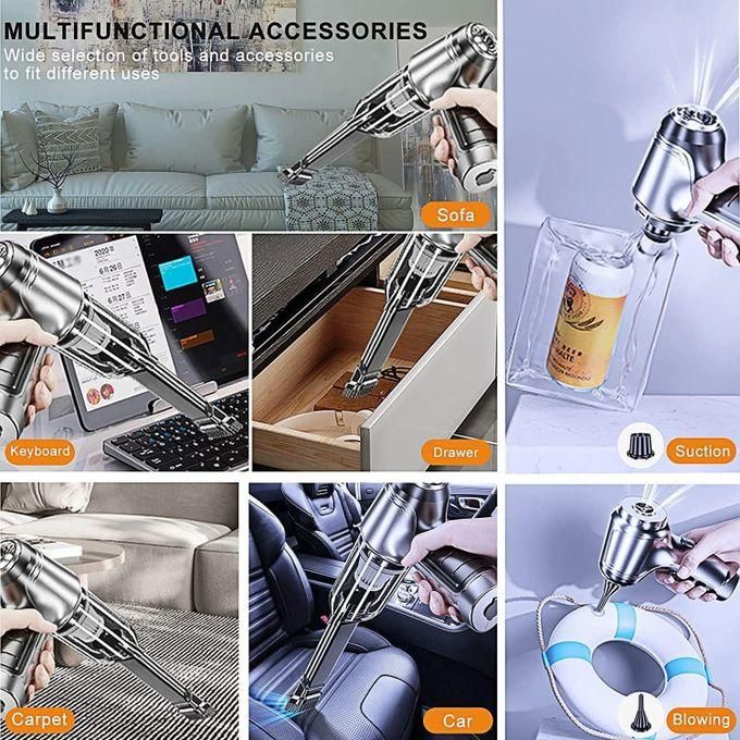 Aspirateur Portable Sans Fil Multifonction Voiture/Maison Gris