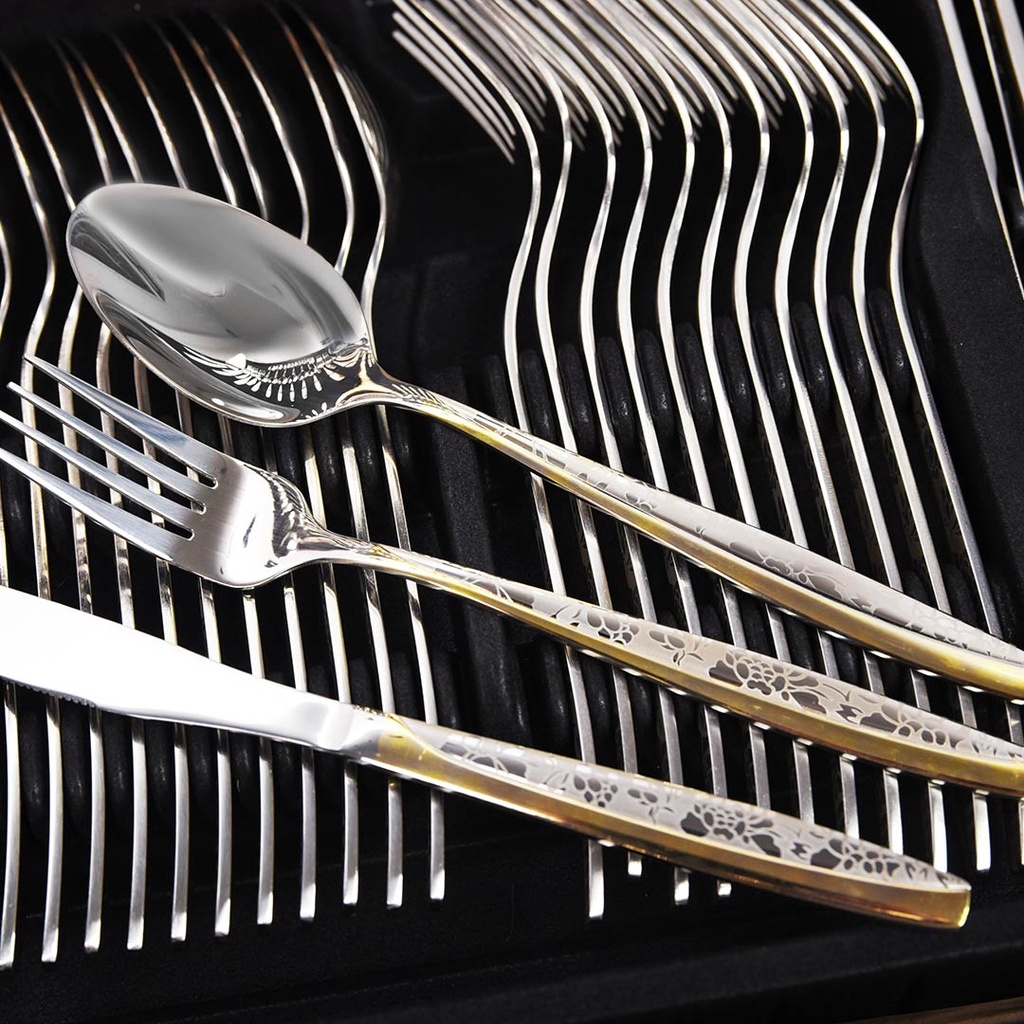 Coffret Ménagère De Cuisine 75 Pièces Golden House - Model 3