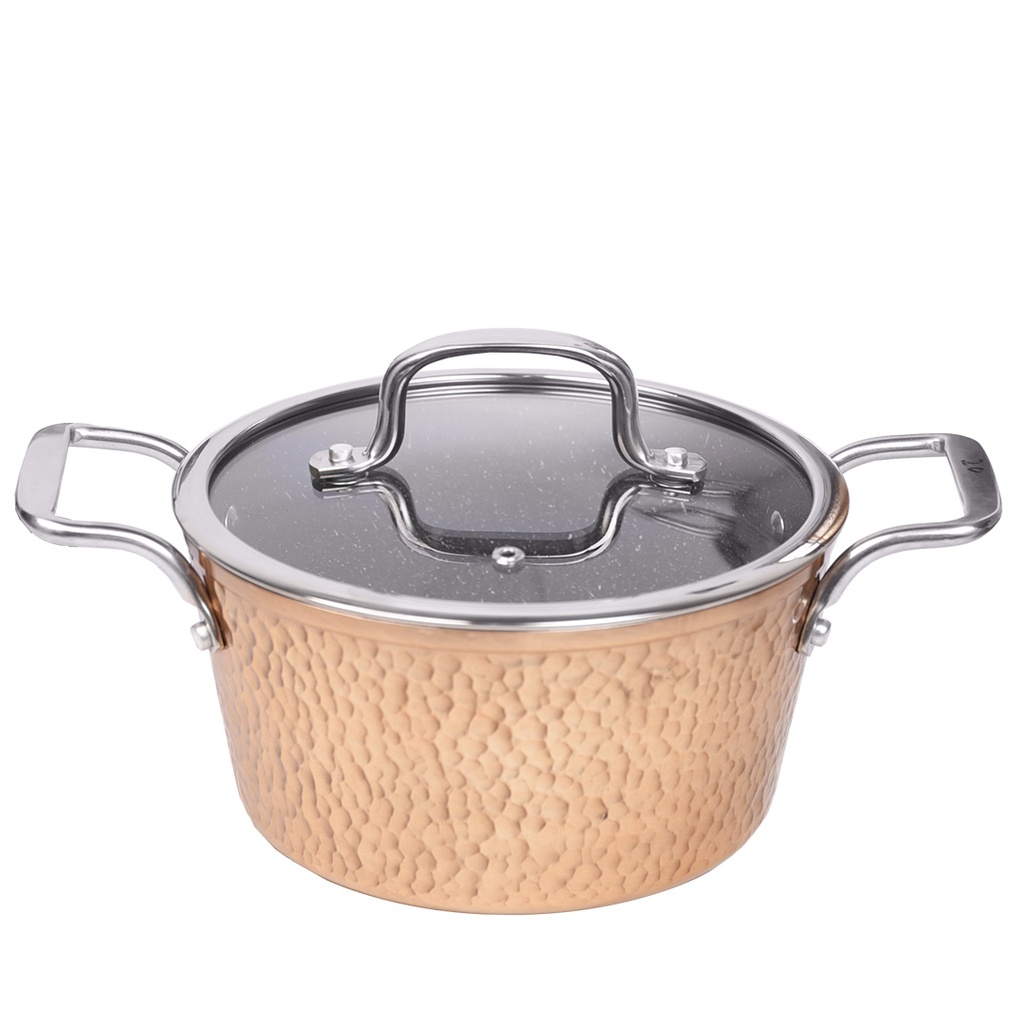 Batterie de Cuisine 20 Pièces Granite Golden House - Effet Cuivre