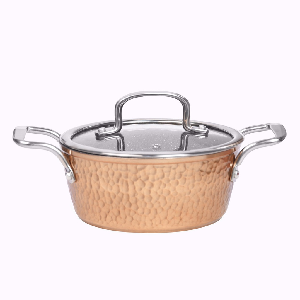 Batterie de Cuisine 20 Pièces Granite Golden House - Effet Cuivre