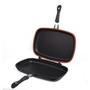 Poêle Grille Double Face En Granite 55/10 cm - Noir