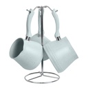 Set de 3 pots à lait Lines En Granite avec Support - Pastel