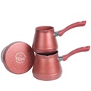 Set de 3 pots à lait Lines En Granite avec Support - Rouge