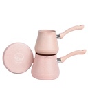 Set de 3 pots à lait Lines En Granite avec Support - Rose