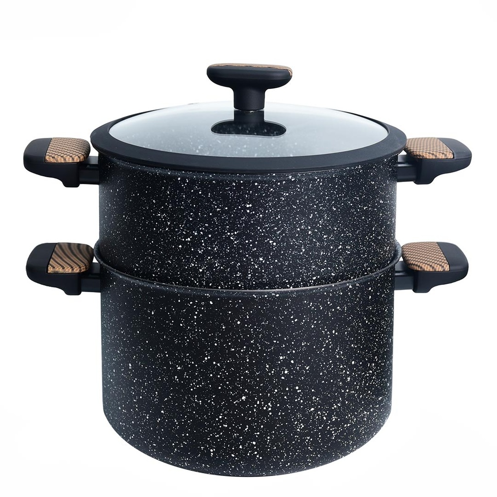 Batterie De Cuisine Sizar 21 Pièces Granite -Noir M2
