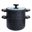 Batterie De Cuisine Sizar 21 Pièces Granite -Noir M2