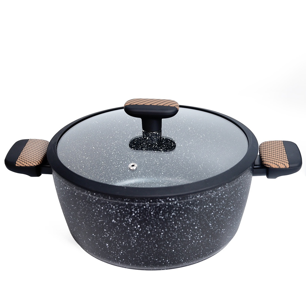 Batterie De Cuisine Sizar 21 Pièces Granite -Noir M2