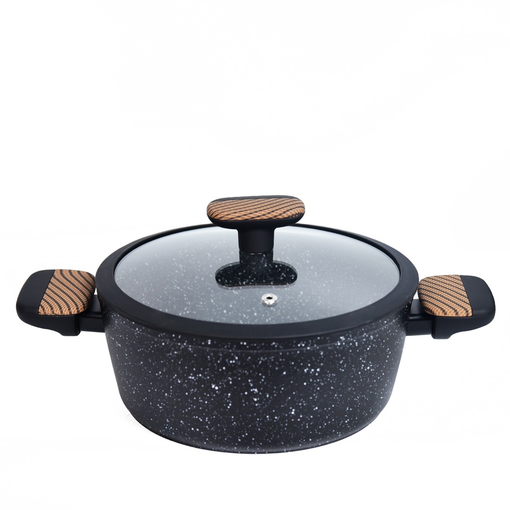 Batterie De Cuisine Sizar 21 Pièces Granite -Noir M2