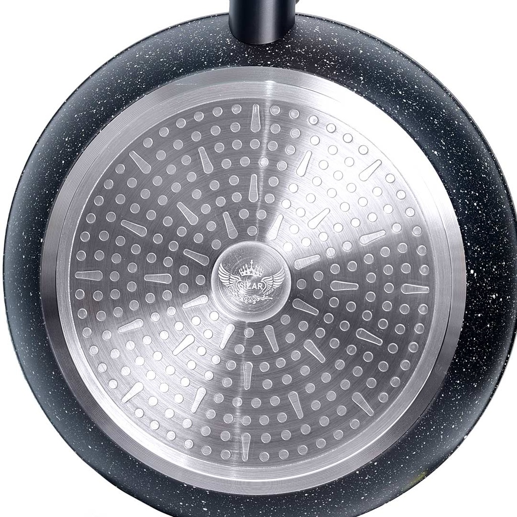 Batterie De Cuisine Sizar 21 Pièces Granite -Noir M2