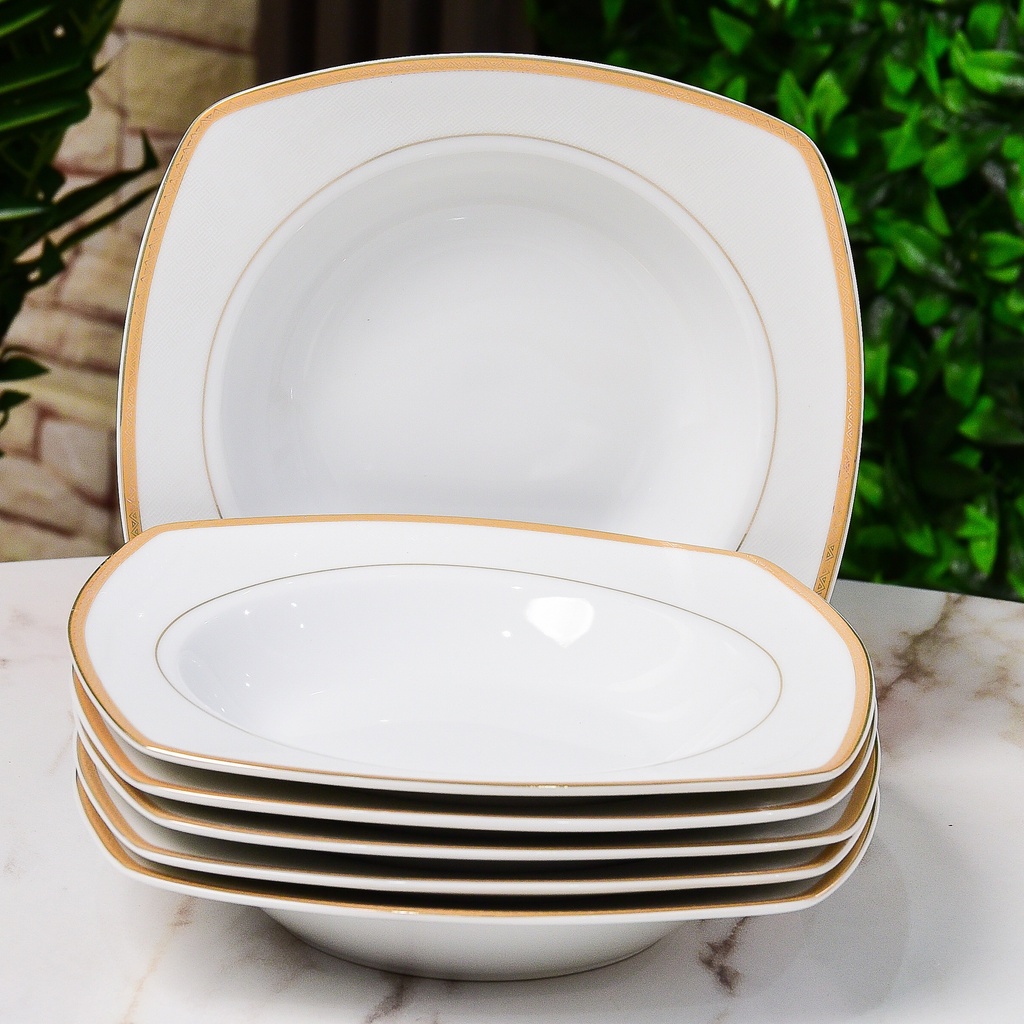 Service à Table 72 Pièces en Porcelaine Florence M3- Carré