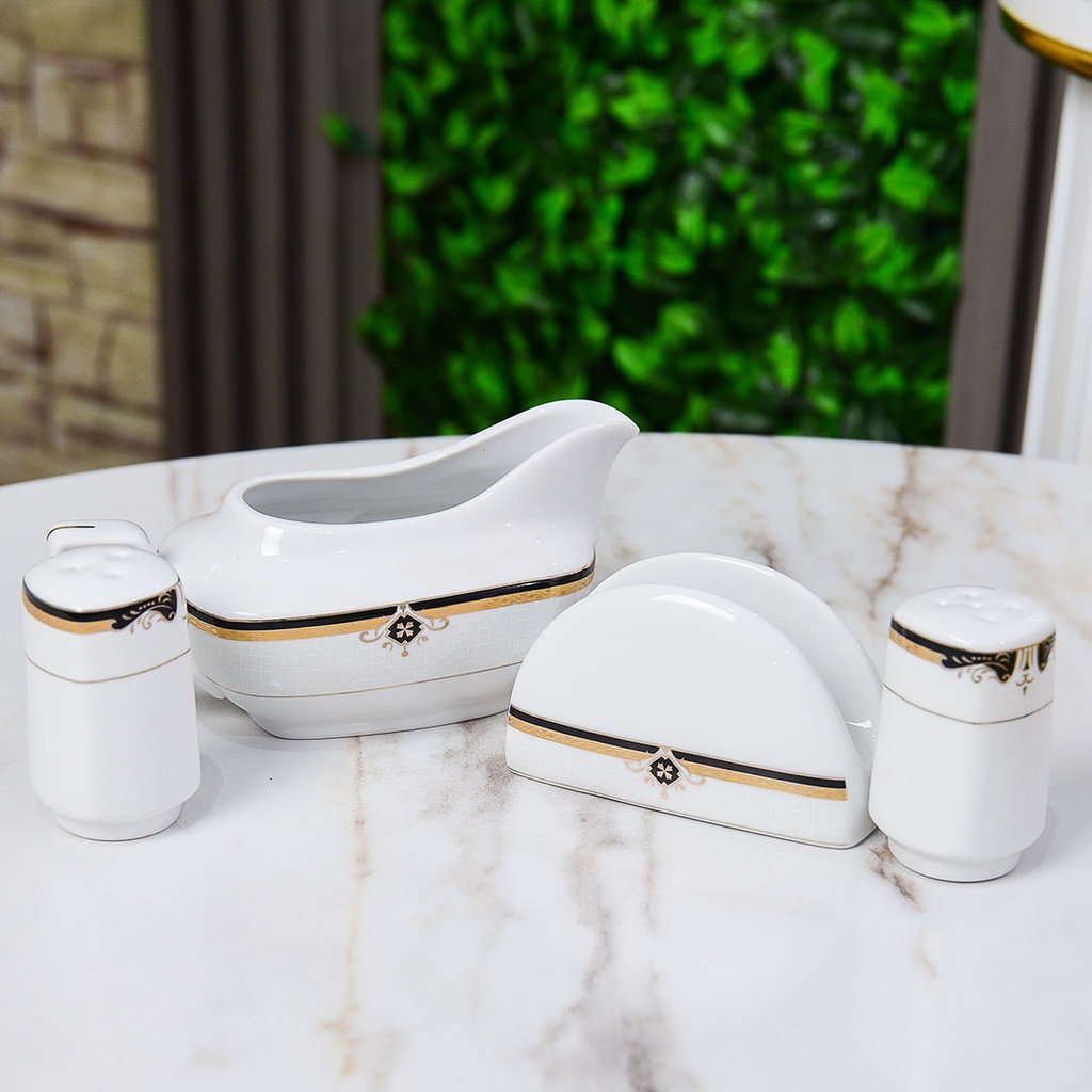 Service à Table 72 Pièces en Porcelaine Florence M4- Carré