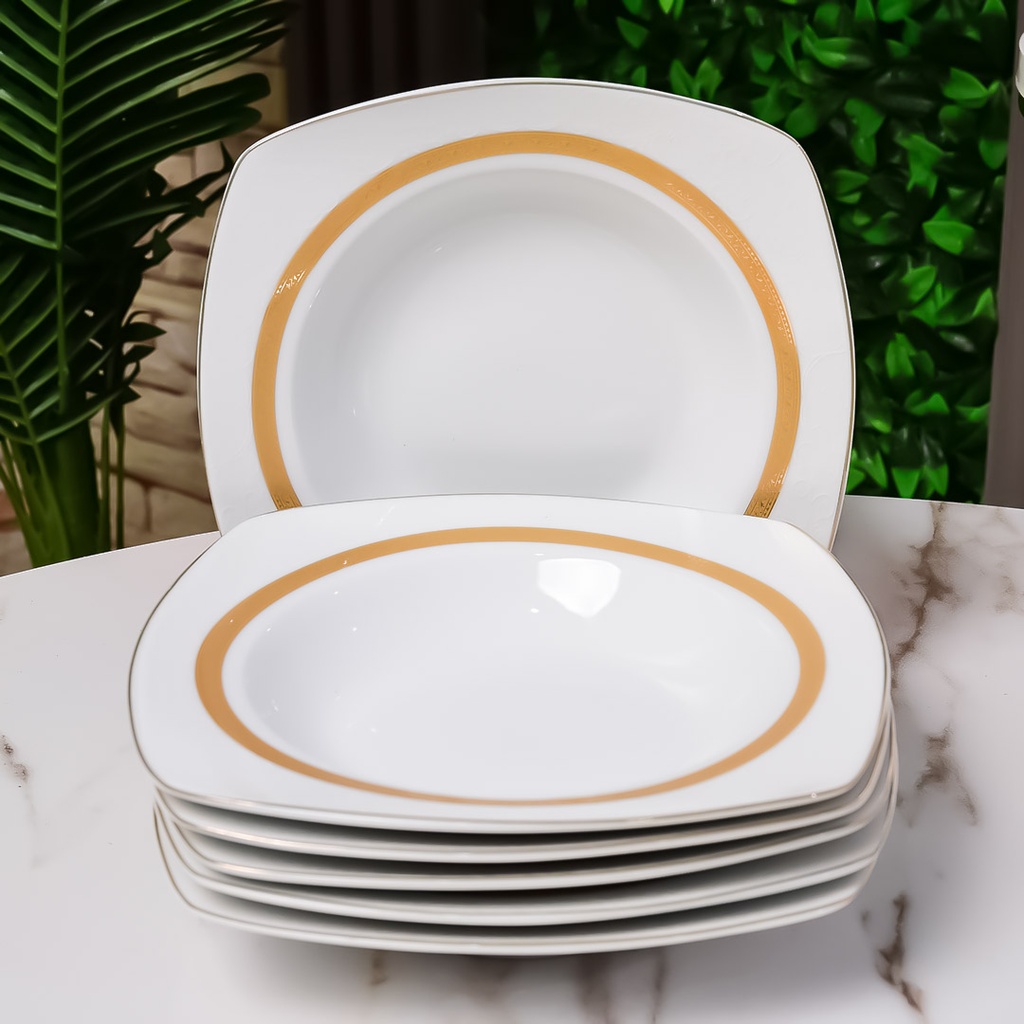 Service à Table 72 Pièces en Porcelaine Florence M2- Carré