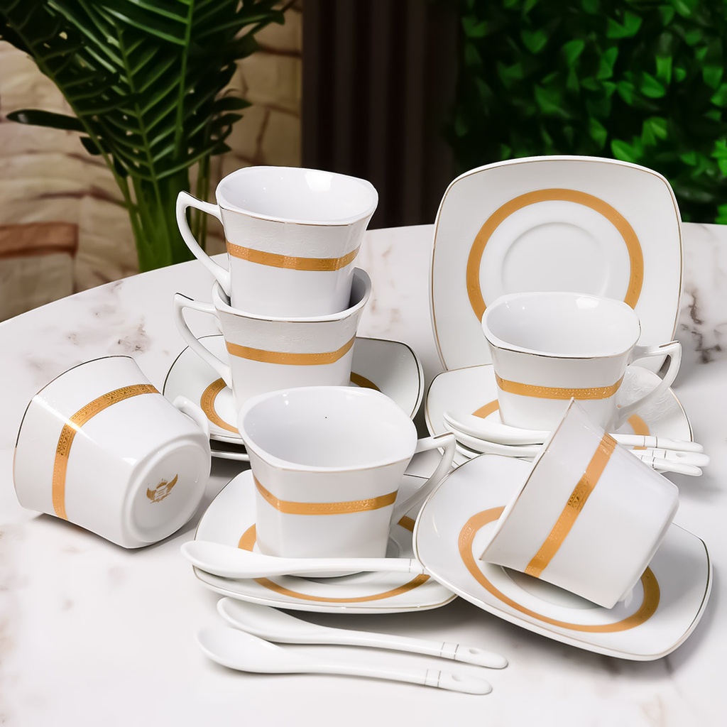 Service à Table 72 Pièces en Porcelaine Florence M2- Carré