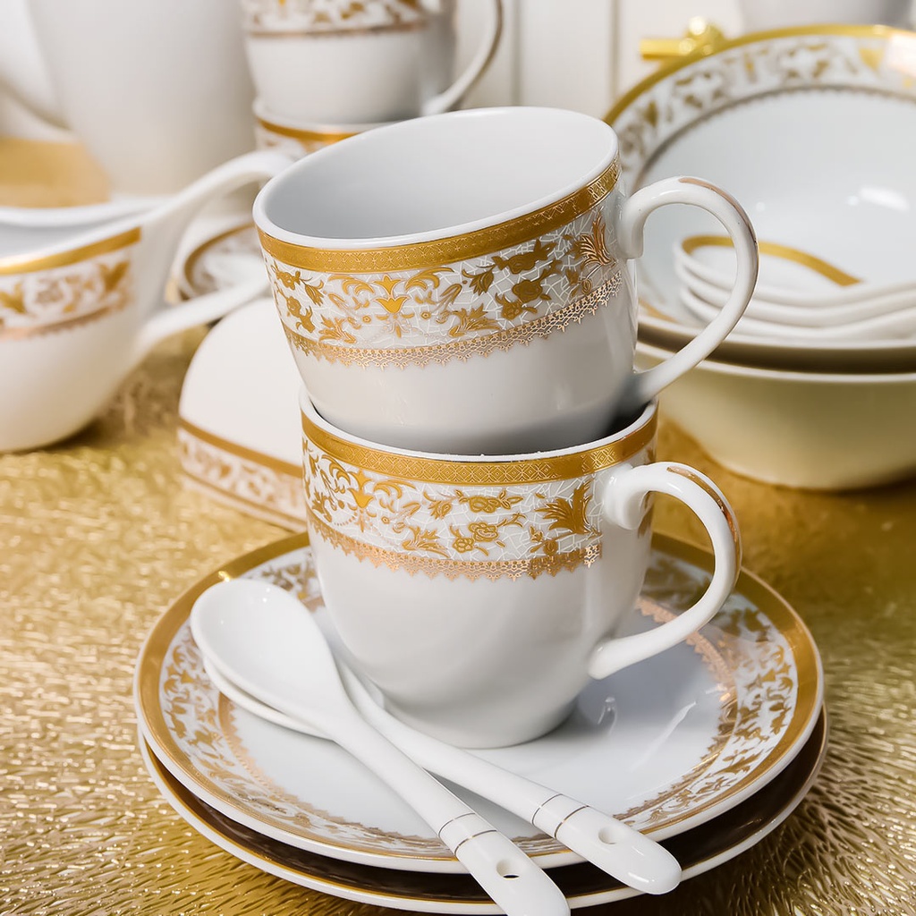 Service à Table 72 Pièces en Porcelaine Florence M3- Rond