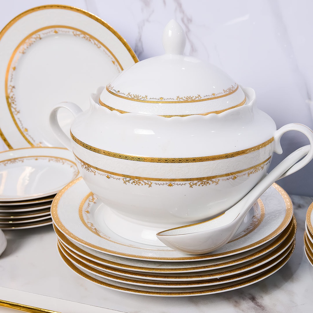 Service à Table 72 Pièces en Porcelaine Florence M2- Rond