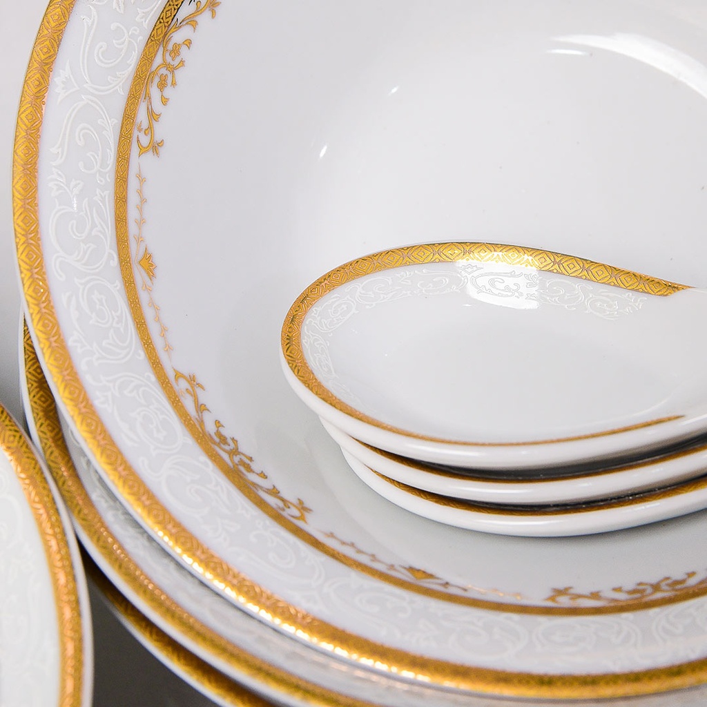 Service à Table 72 Pièces en Porcelaine Florence M2- Rond