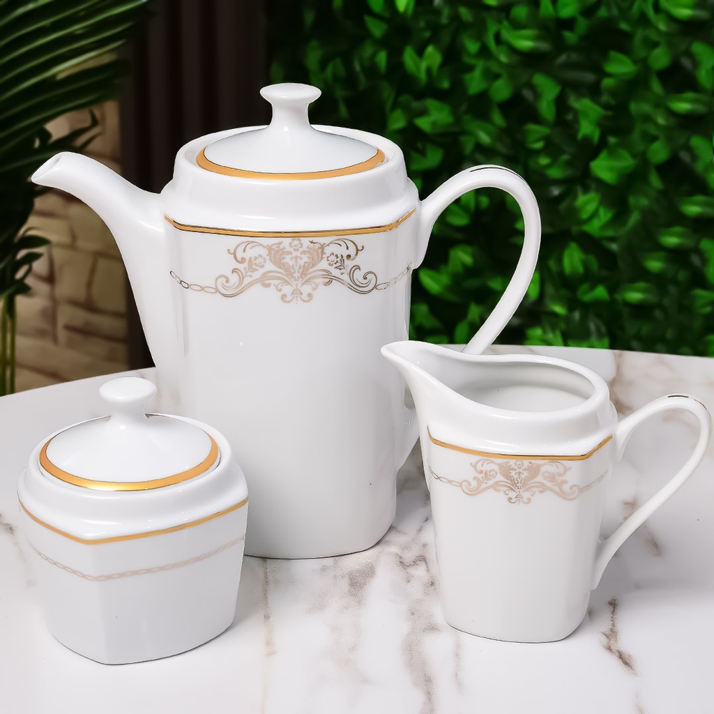 Service à Table 72 Pièces en Porcelaine Florence M1- Carré