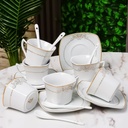 Service à Table 72 Pièces en Porcelaine Florence M1- Carré