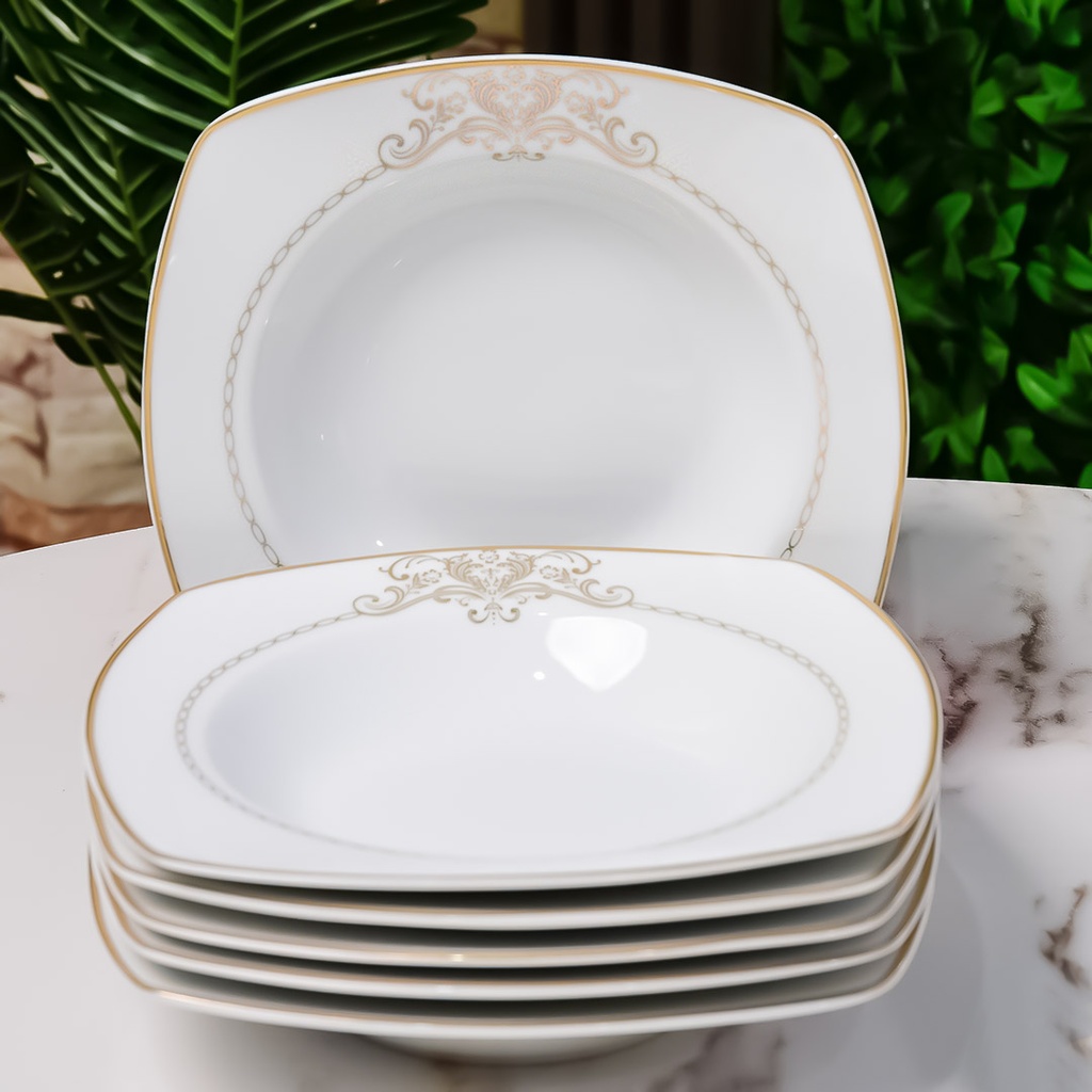 Service à Table 72 Pièces en Porcelaine Florence M1- Carré