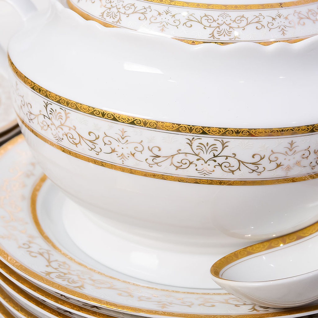 Service à Table 72 Pièces en Porcelaine Florence M4- Rond