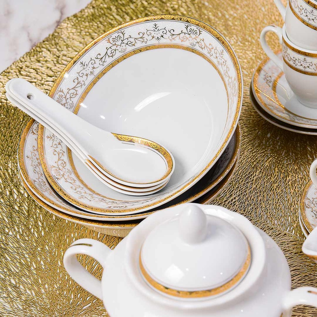 Service à Table 72 Pièces en Porcelaine Florence M4- Rond