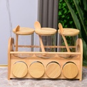 Set porte a Epice 8 Pièces avec support en Bois Bambou