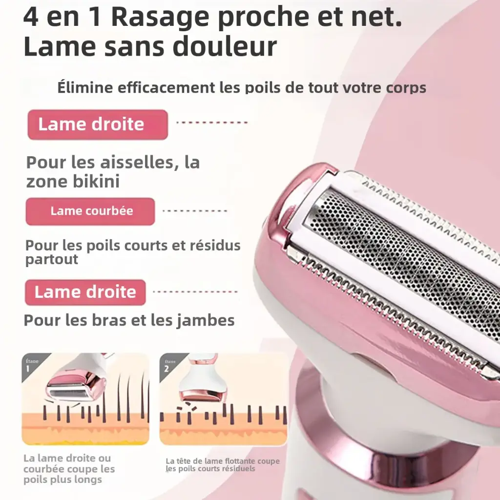 Kit d'épilation rechargeable corps et visage pour femme 4 en 1 Daling