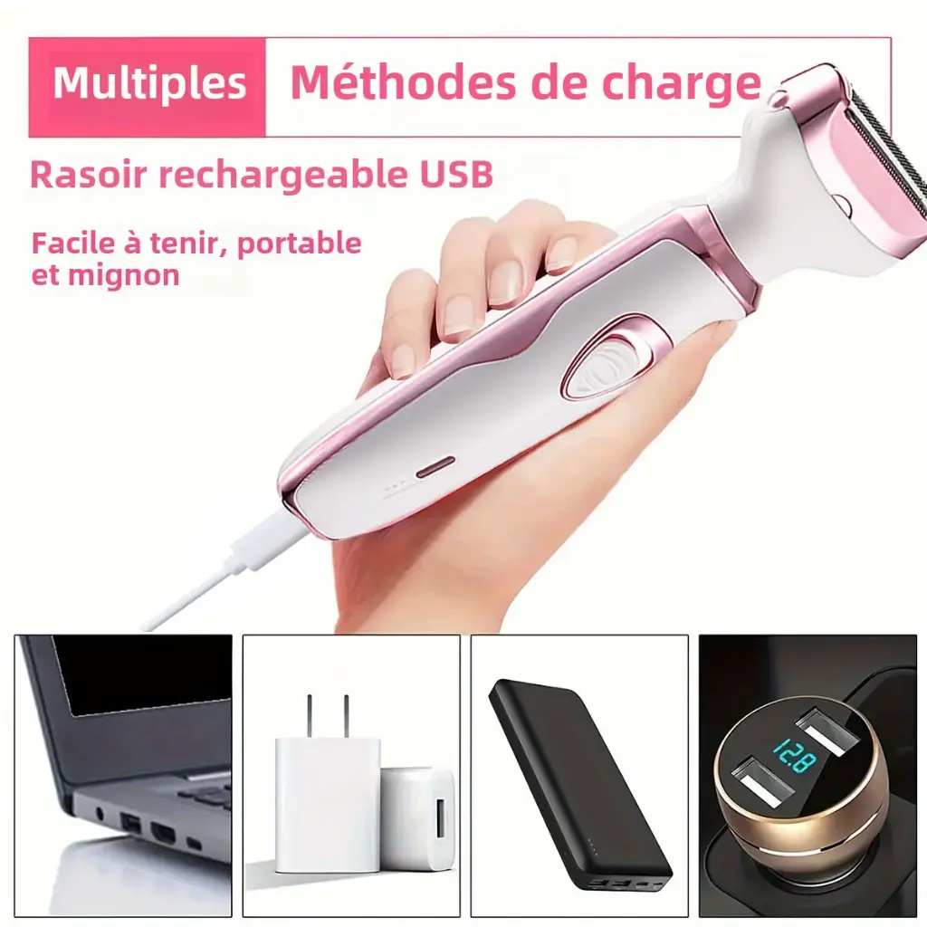 Kit d'épilation rechargeable corps et visage pour femme 4 en 1 Daling