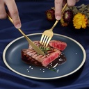 Coffret Ménagère 24 Pièces En Acier Inoxydable Doré