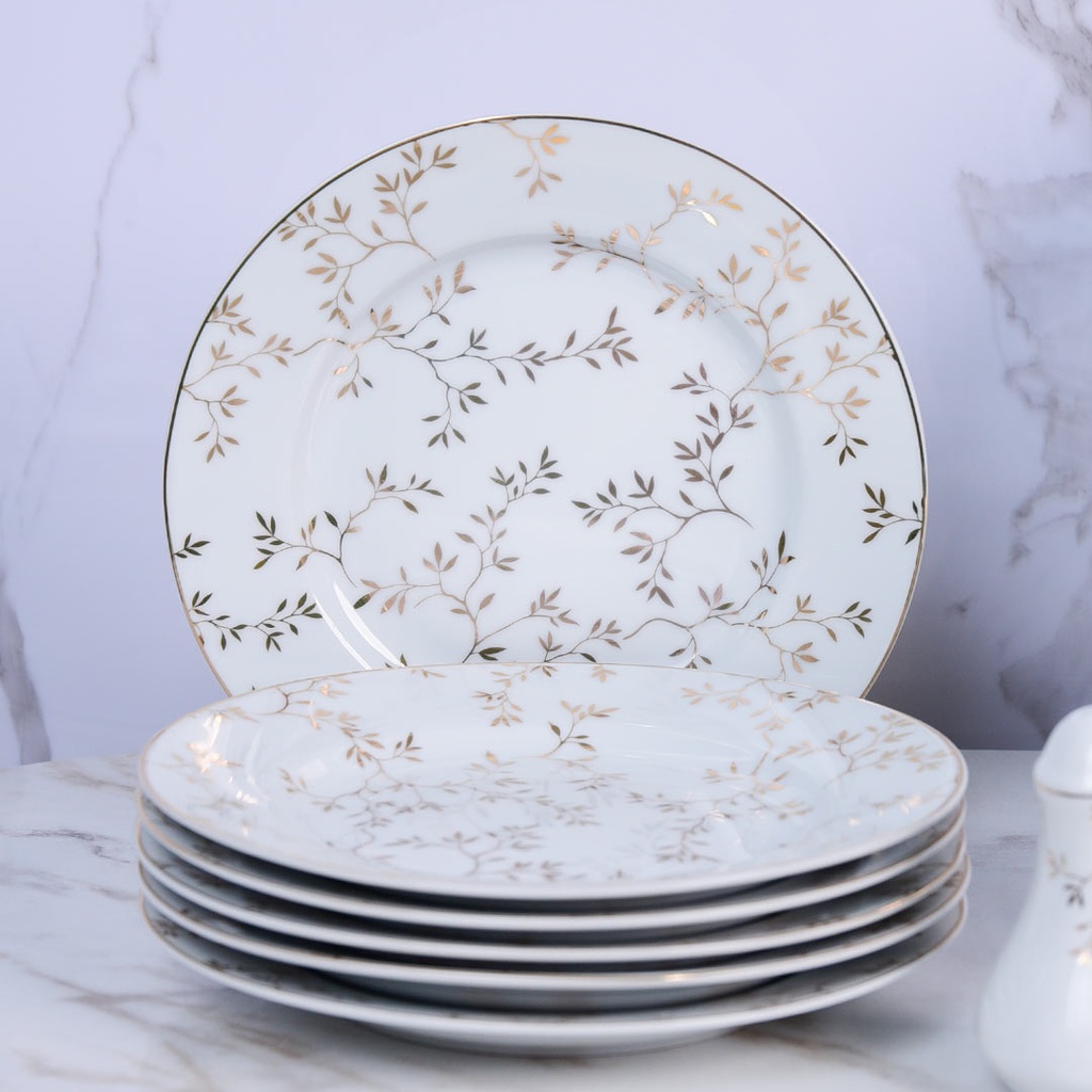 Service à Table en Porcelaine 72 Pièces Bravo Doré Motif 6