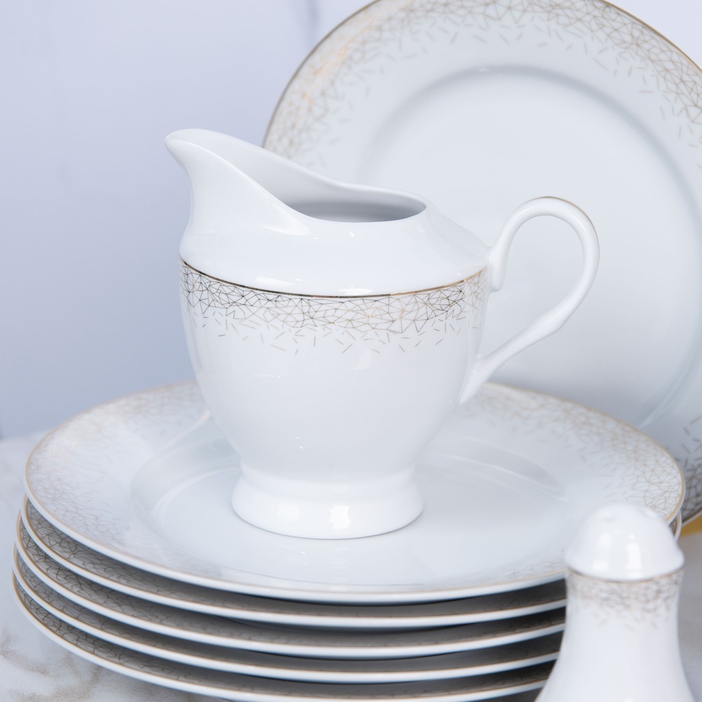 Service à Table en Porcelaine 72 Pièces Bravo Doré Motif 4