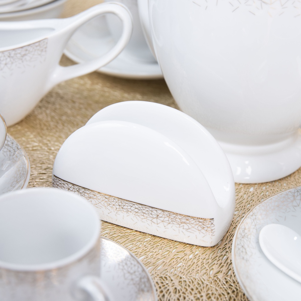 Service à Table en Porcelaine 72 Pièces Bravo Doré Motif 4