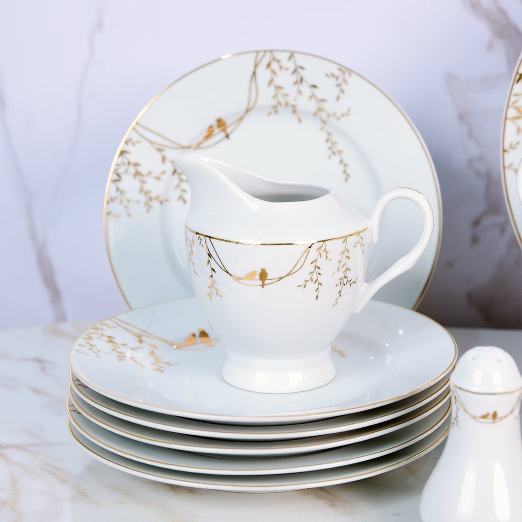 Service à Table en Porcelaine 72 Pièces Bravo Doré Motif 5